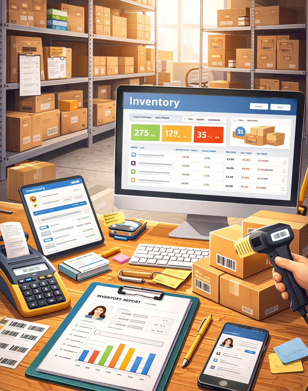 Inventory management dashboard with real-time stock tracking